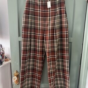 Urban Outfitters Plaid Women's Trousers - Brown and Black
